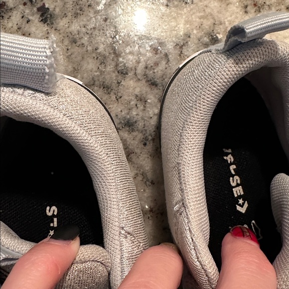 Converse Kids' Shiny Silver Sneakers - Picture 2 of 9